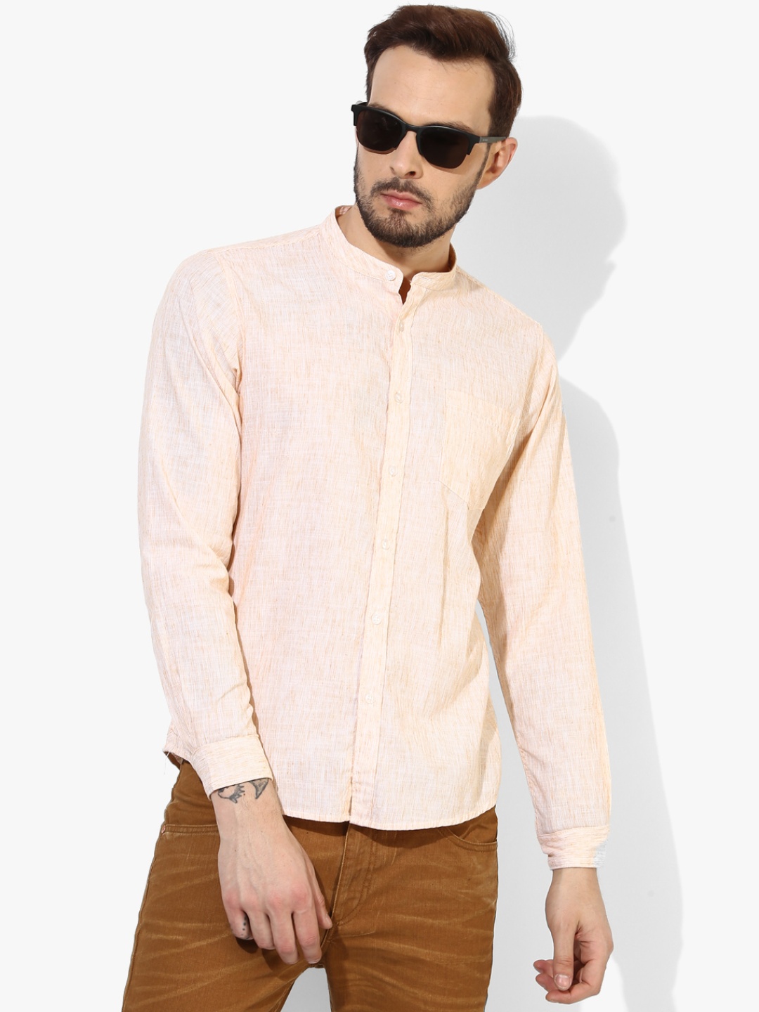 

Pepe Jeans Men Orange Regular Fit Solid Casual Shirt