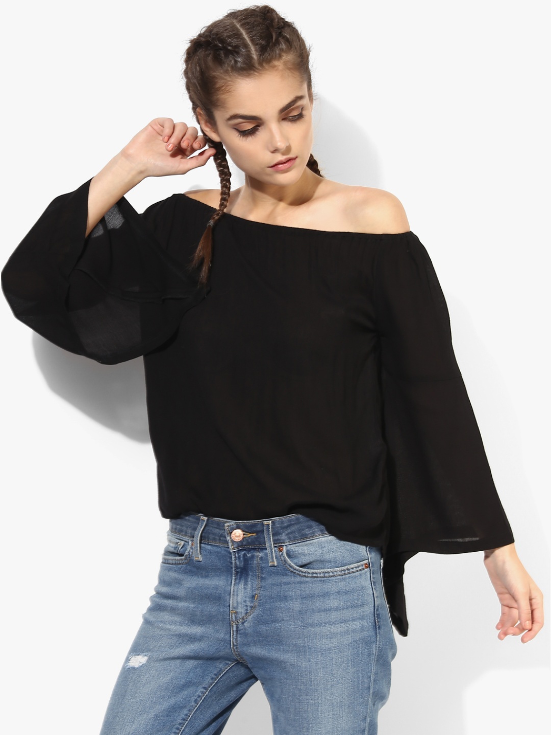 

Black Solid Blouse