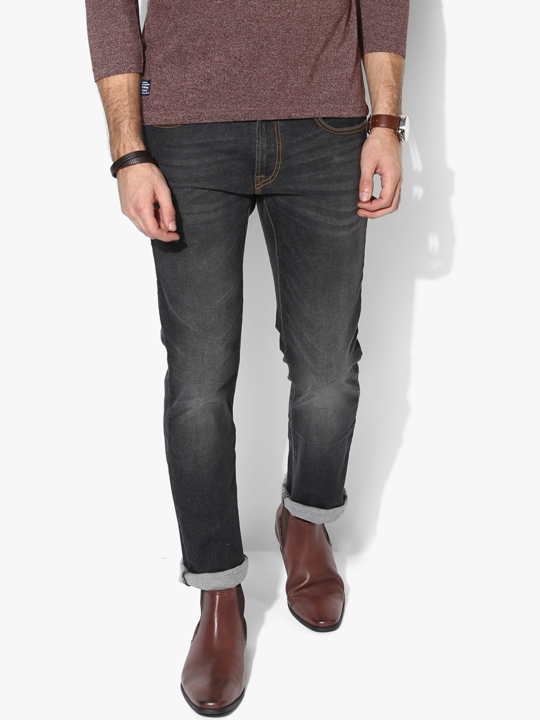 

Dark Grey Washed Low Rise Slim Fit Jeans (Vapour)