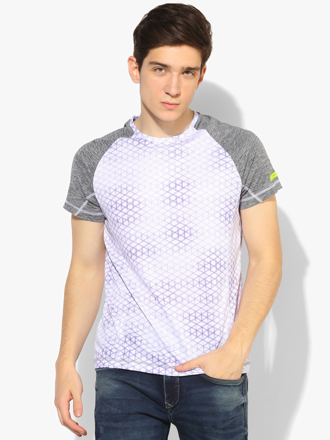 

Multicoloured Printed Round Neck T-Shirt, Multi