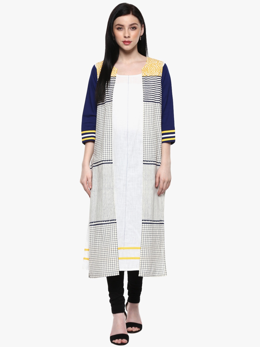 

RANGMANCH BY PANTALOONS Women Off-White Printed Straight Kurta