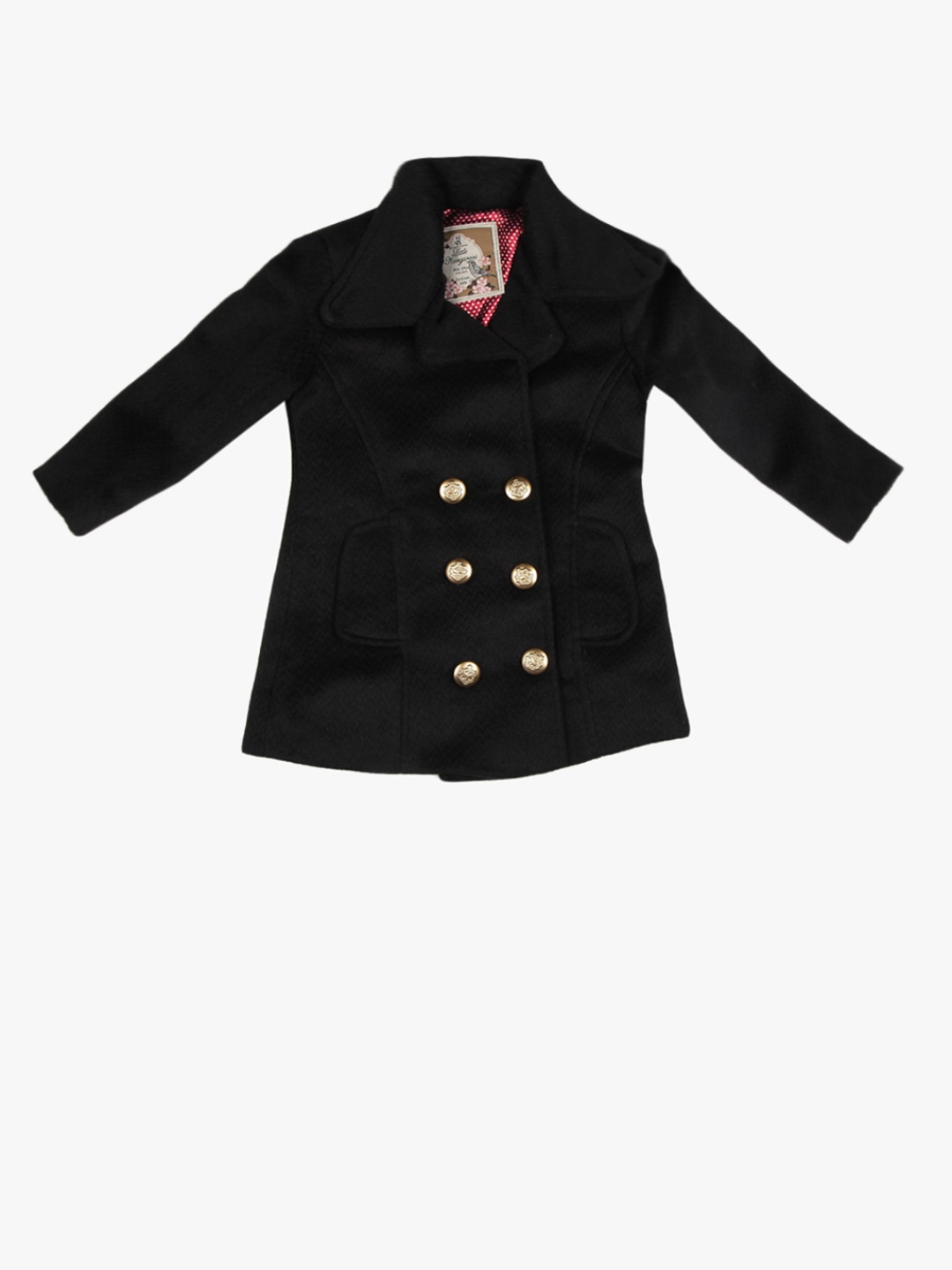 

Little Kangaroos Girls Black Solid Open Front Jacket