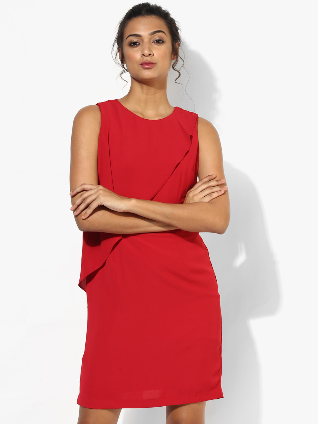 

Van Heusen Women Red Solid A-Line Dress