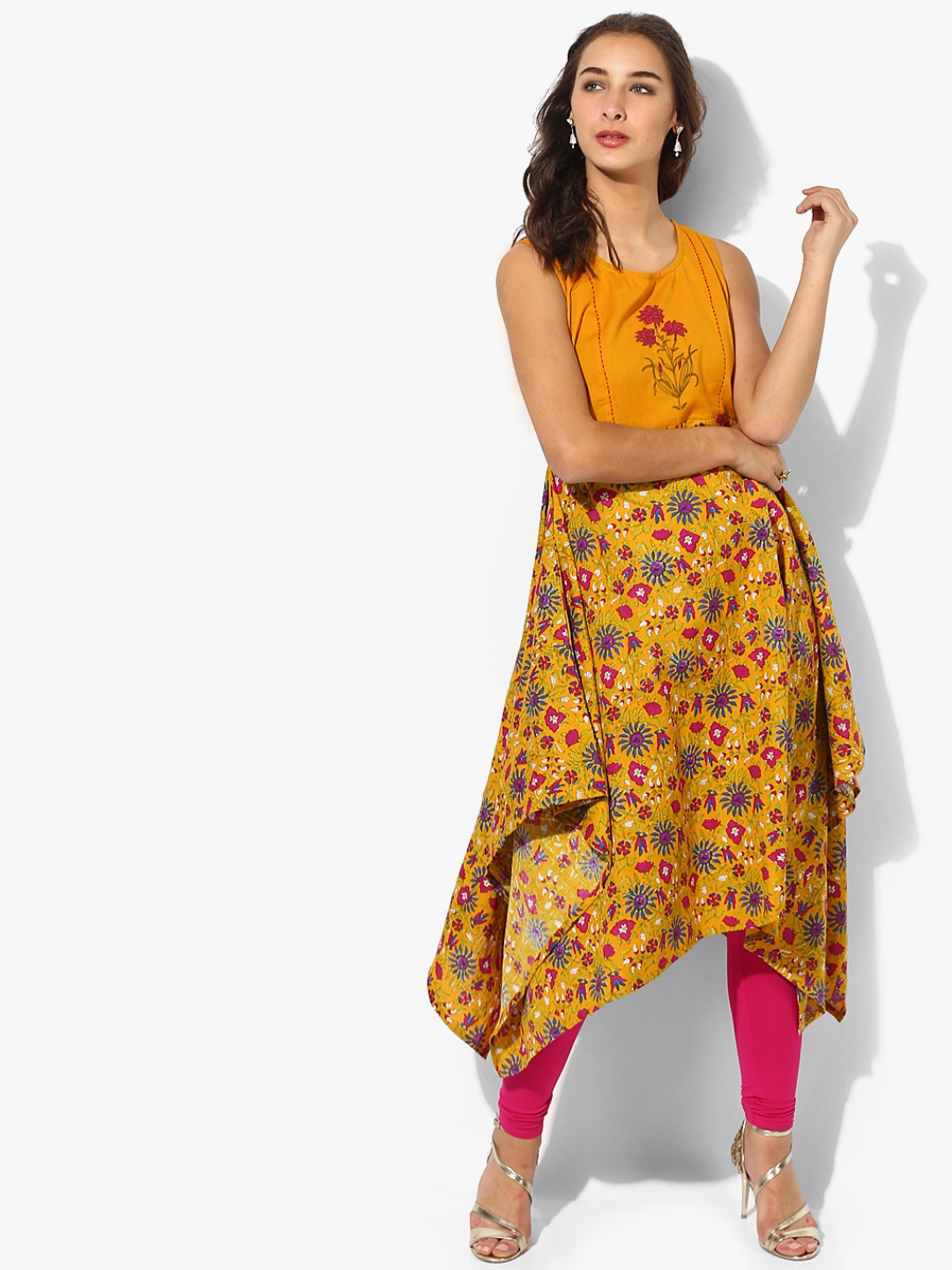 RANGMANCH BY PANTALOONS Mustard Yellow Printed Kurta