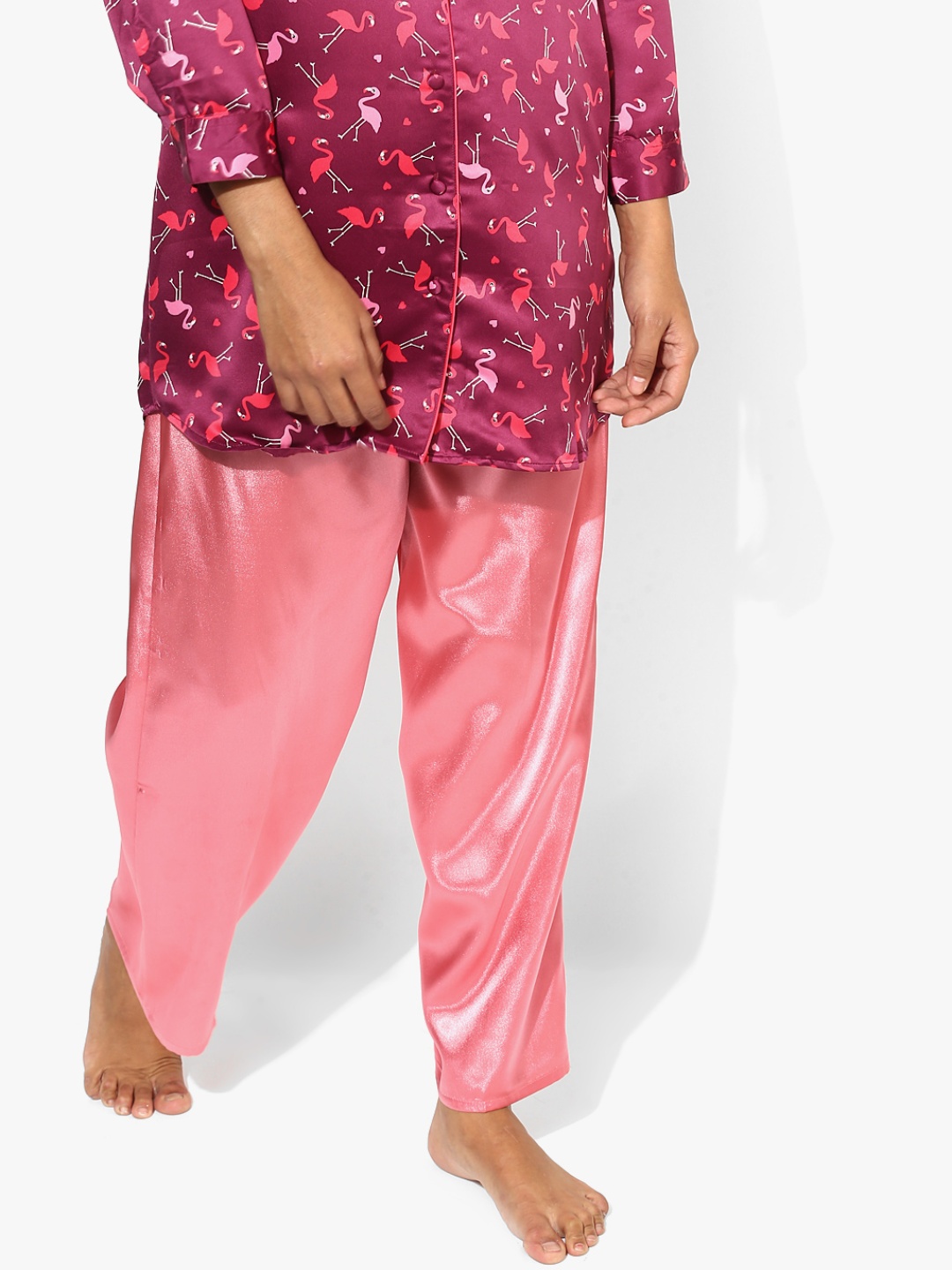 

PrettySecrets Pink Solid Pyjama Set
