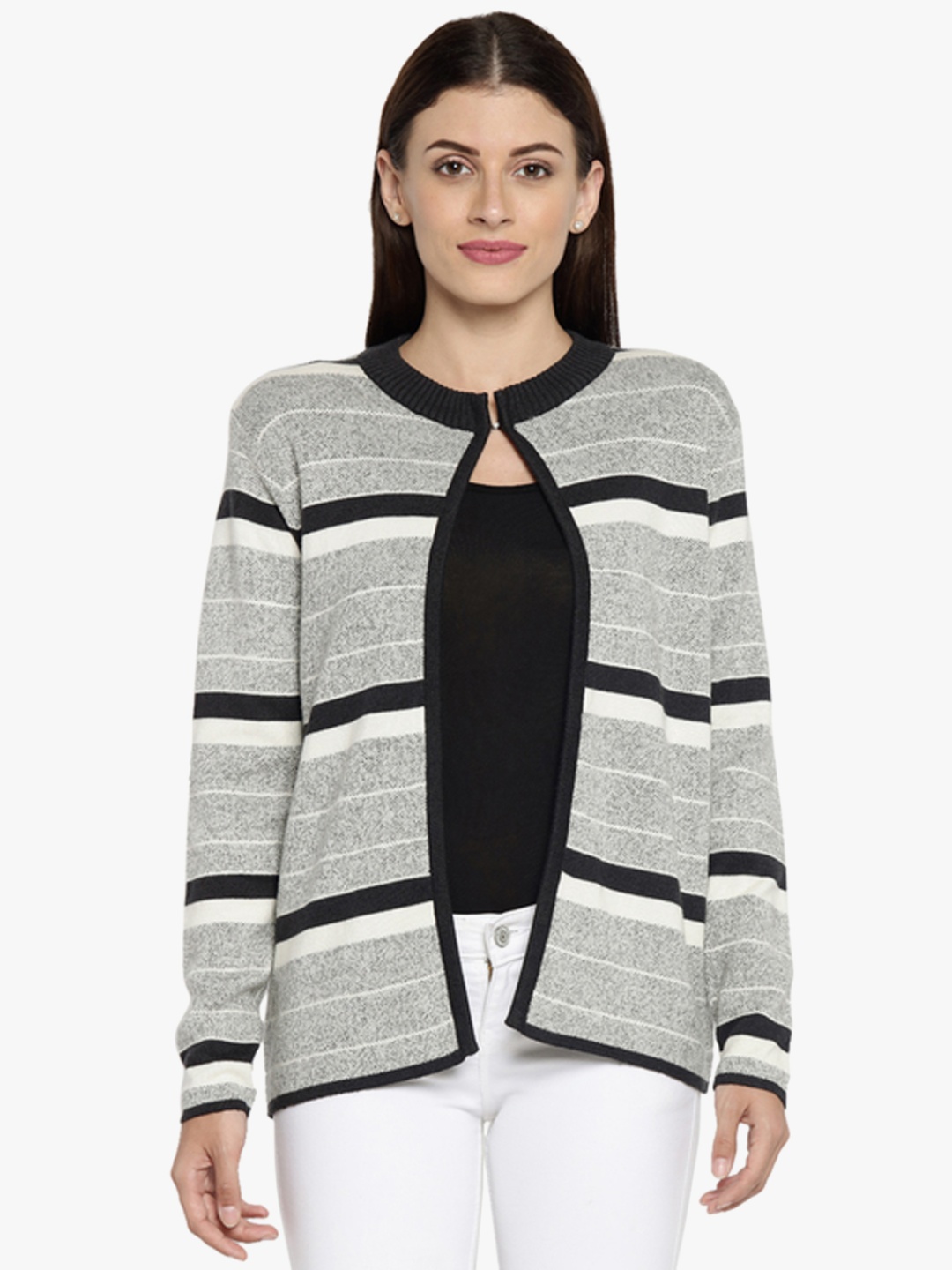 Grey Striped Shrug