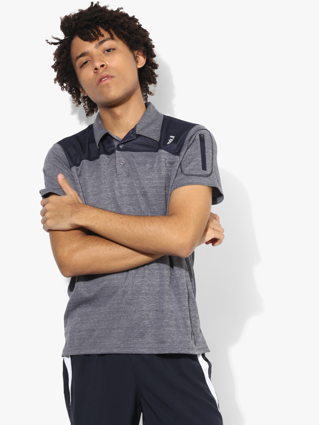 

Grey Textured Polo T-Shirt
