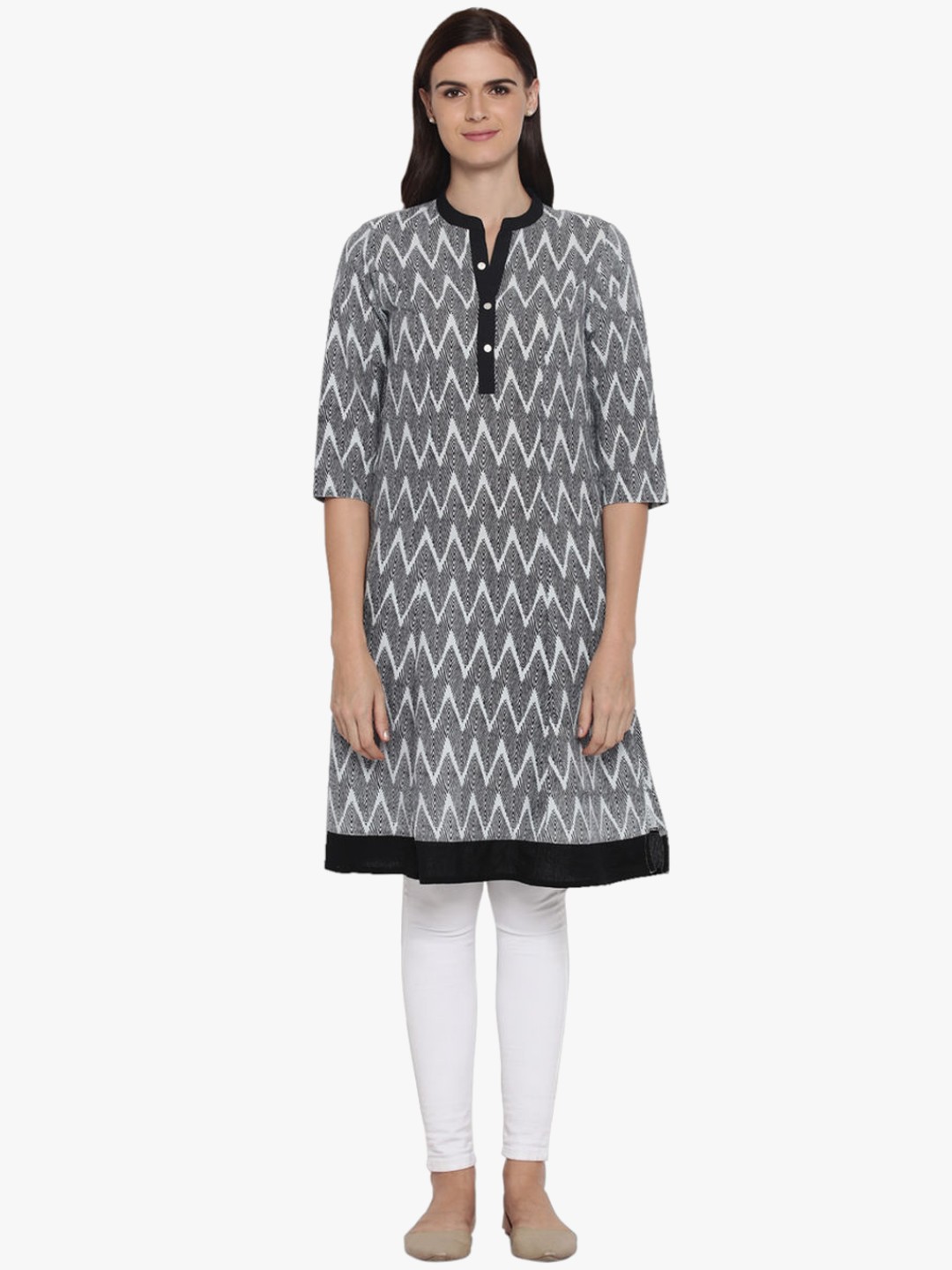 

RANGMANCH BY PANTALOONS Grey Printed Kurta
