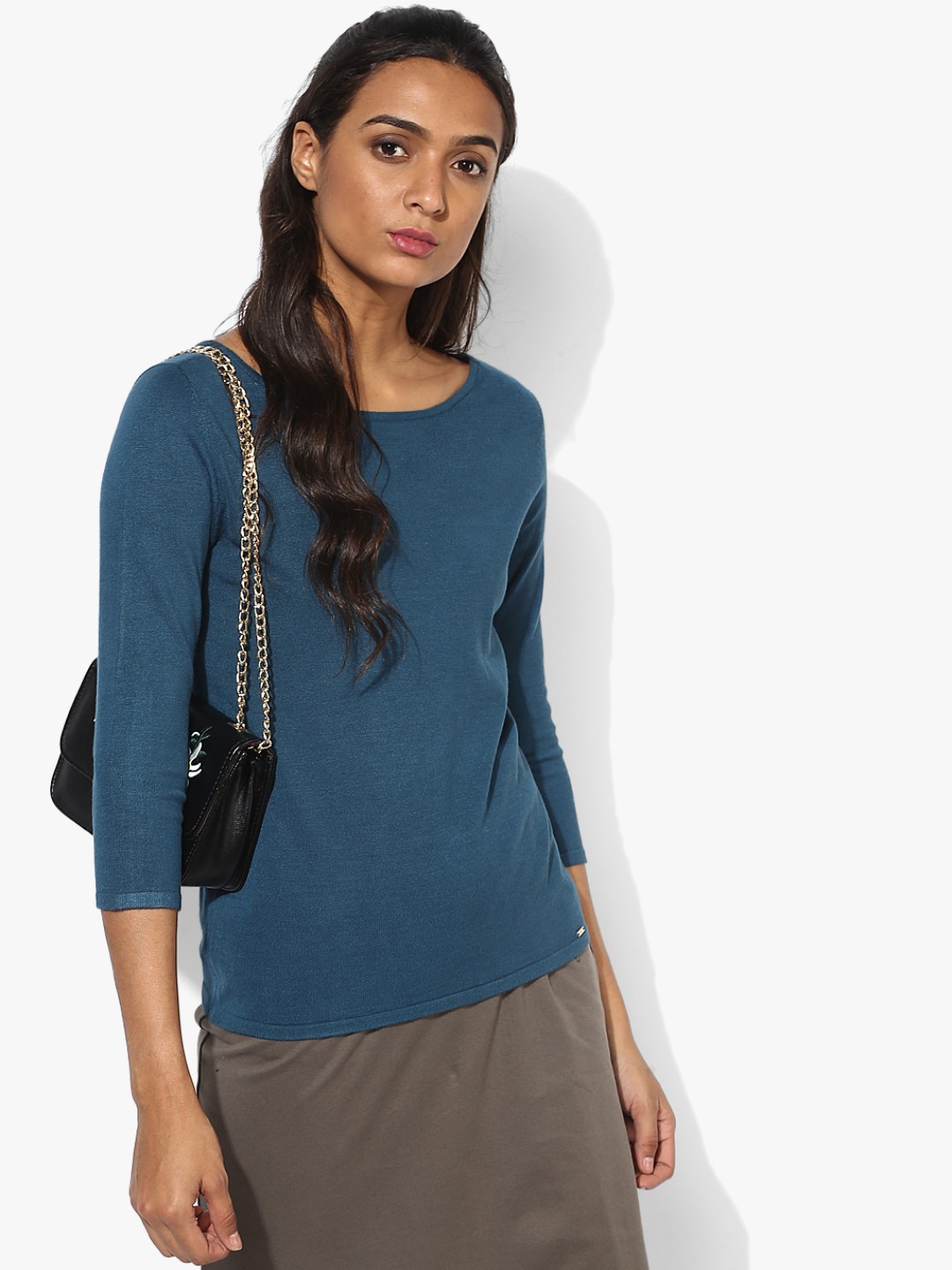 

Allen Solly Teal Blue Solid Top