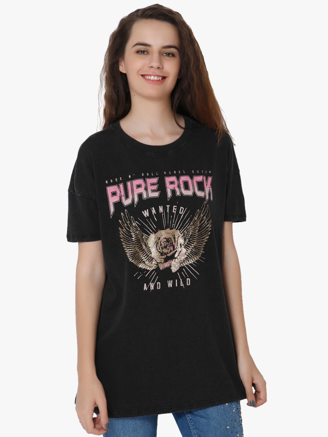 

Black Printed T Shirt