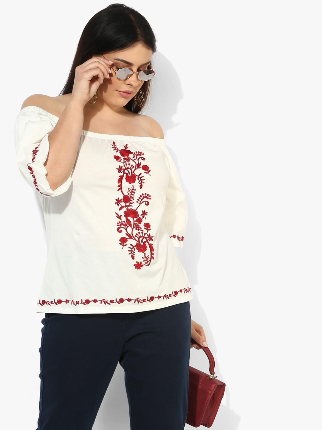

Off White Self Design Pure Cotton Top