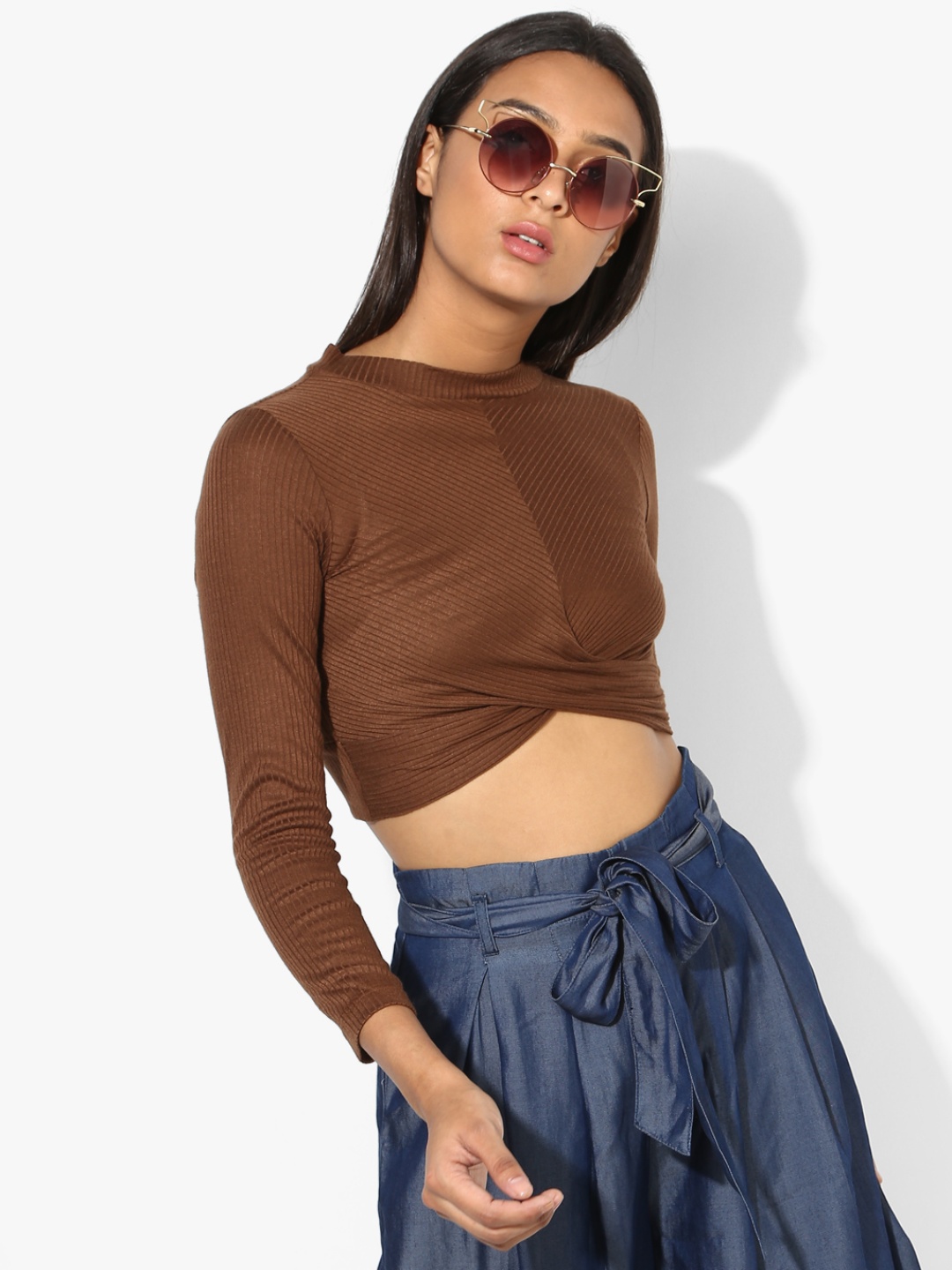 

Brown Solid Blouse