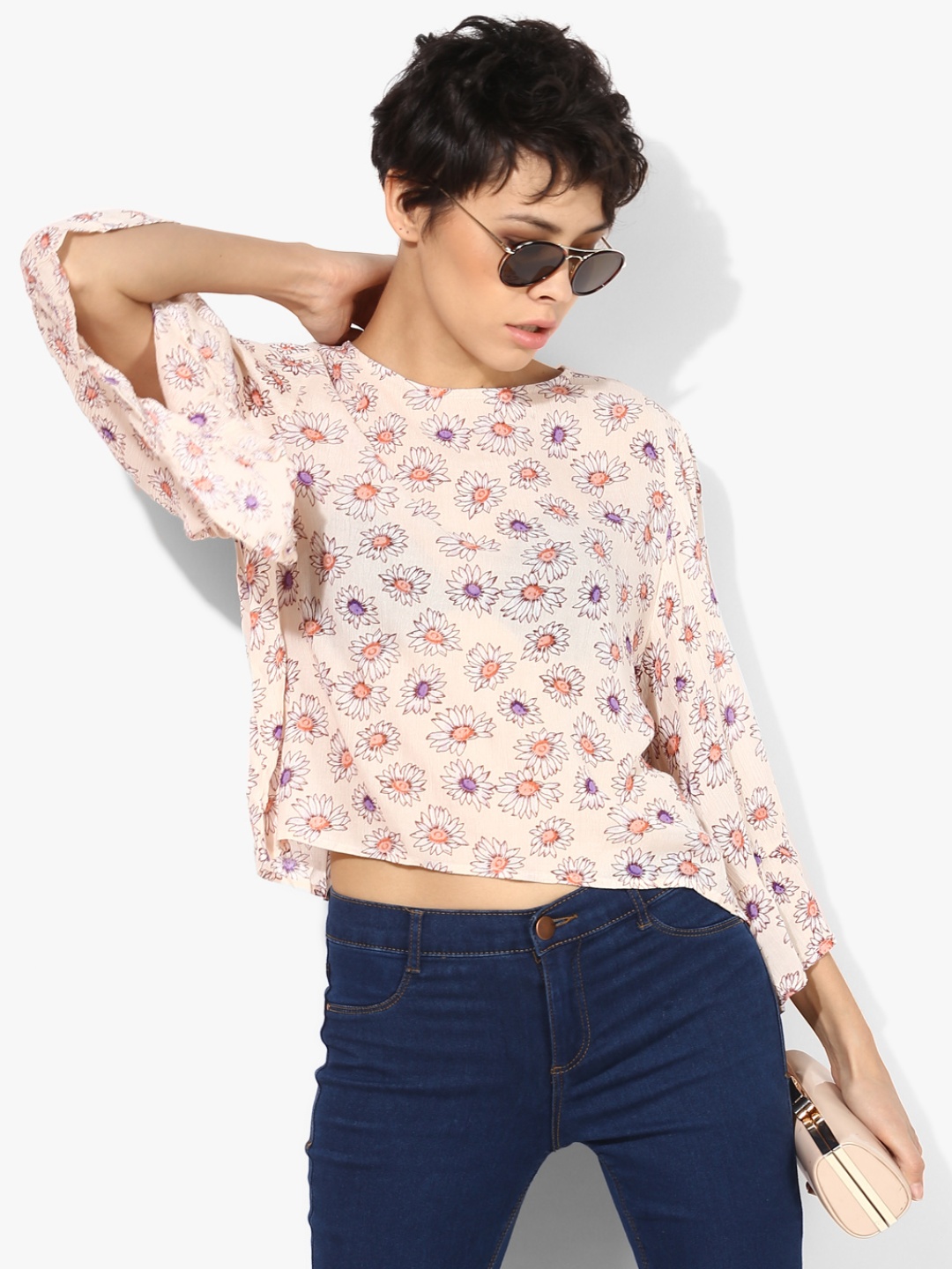 

Beige Printed Blouse