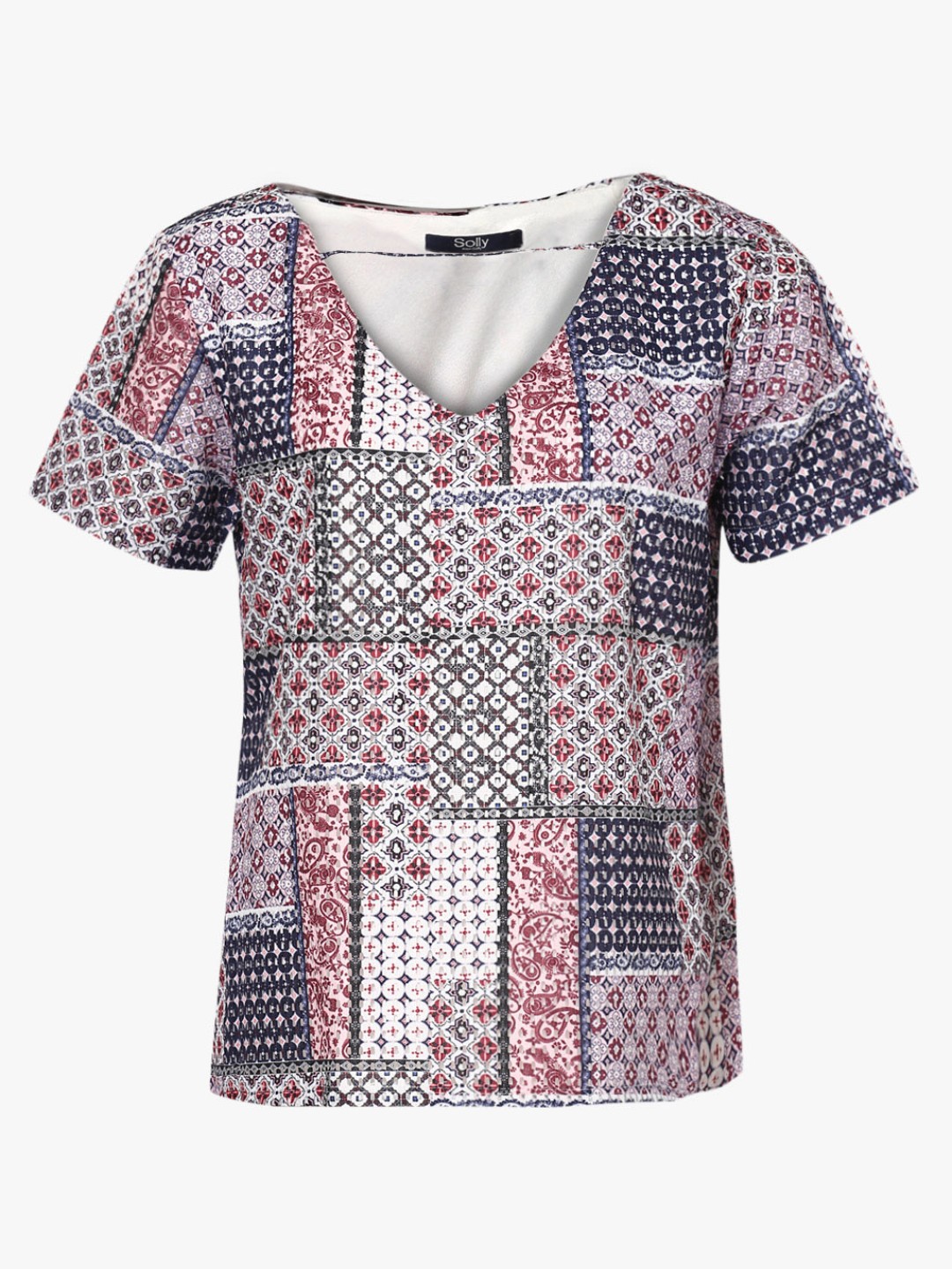 

Allen Solly Women White & Maroon Printed Top