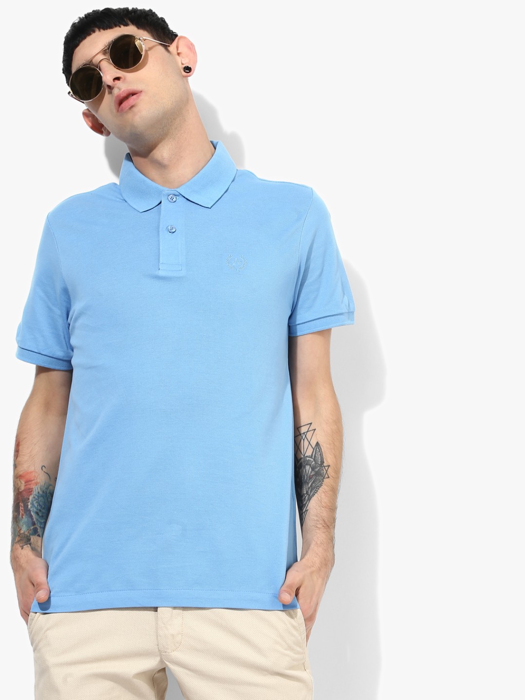 

Blue Solid Regular Fit Polo T-Shirt