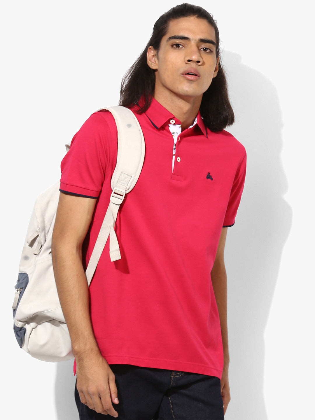 

SIMON CARTER LONDON Men Red Solid Polo Collar T-shirt