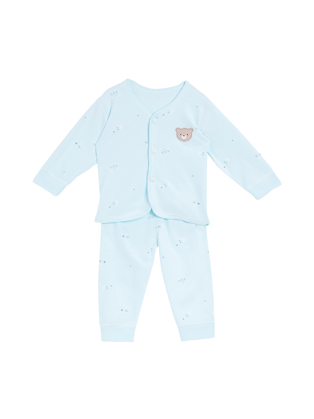 

Camey Unisex Blue Printed Night suit