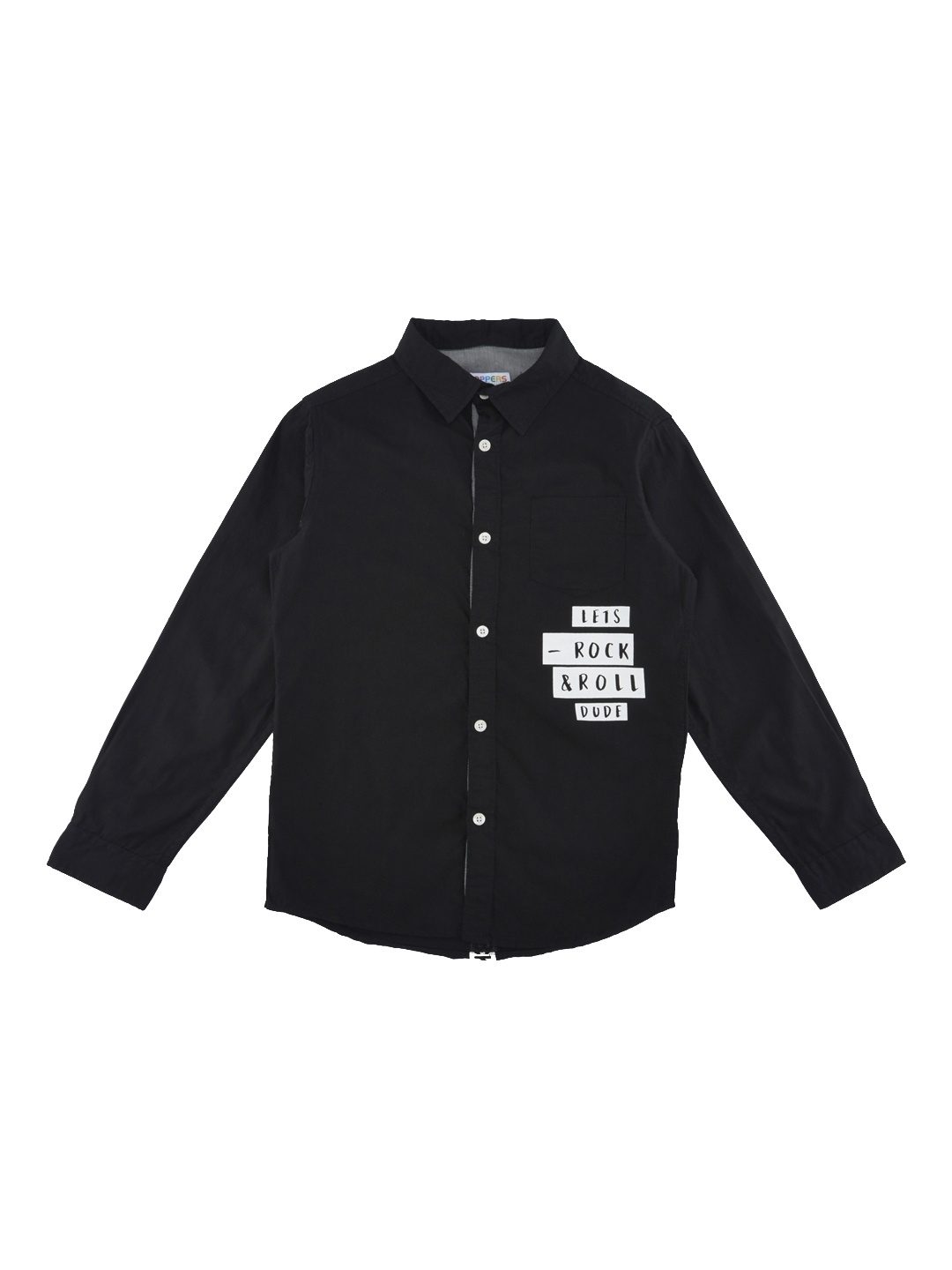 

POPPERS by Pantaloons Boys Black Slim Fit Printed Casual Shirt