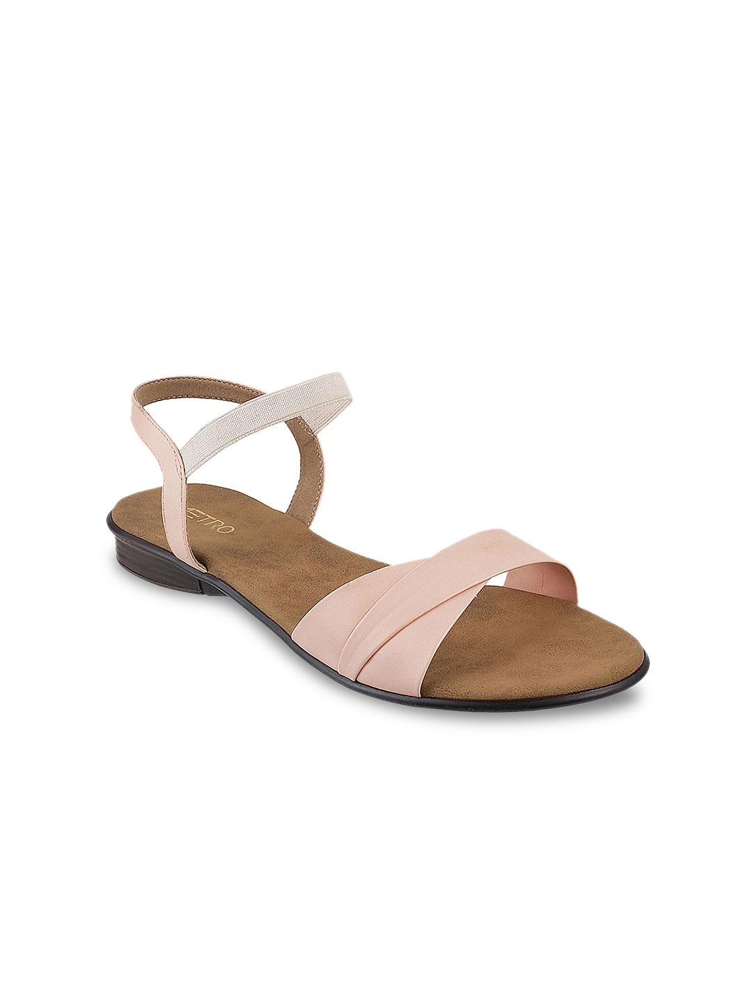 

Metro Women Pink Solid Synthetic Open Toe Flats