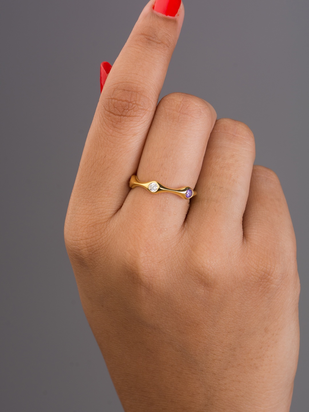 

TALISMAN Gold-Plated & Embedded with CZ-Stones Handcrafted Ring