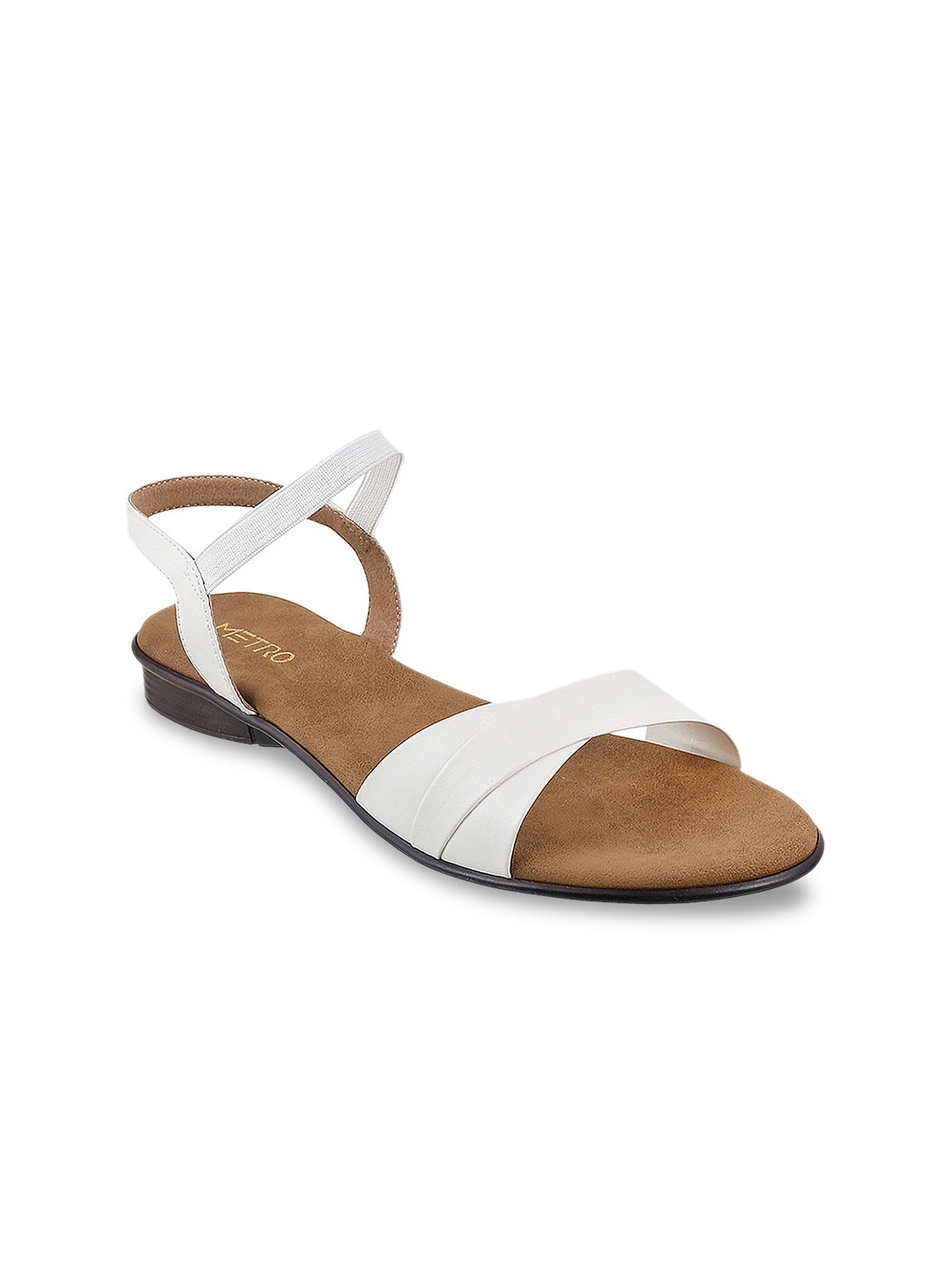 

Metro Women White Solid Synthetic Open Toe Flats