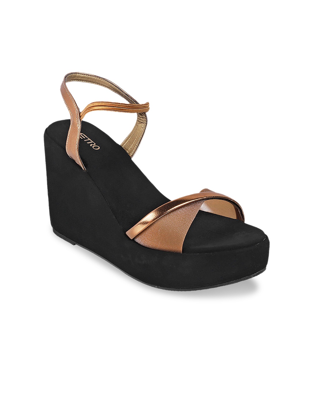 

Metro Women Gold-Toned Solid Sandals