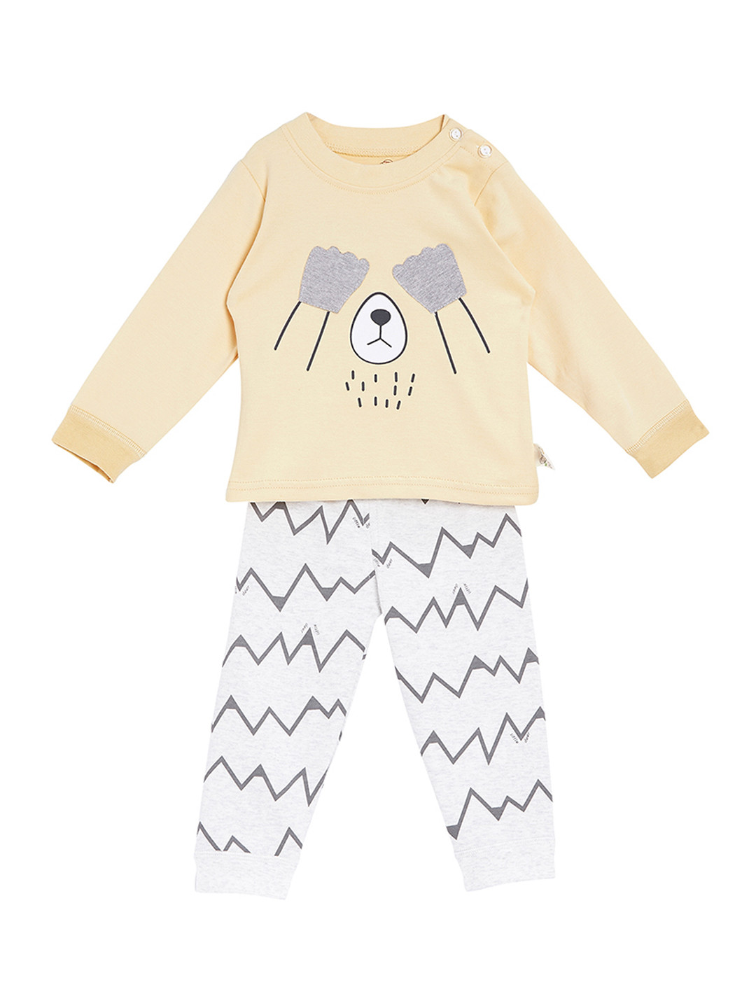 

Camey Unisex Yellow & White Printed Night suit A-210