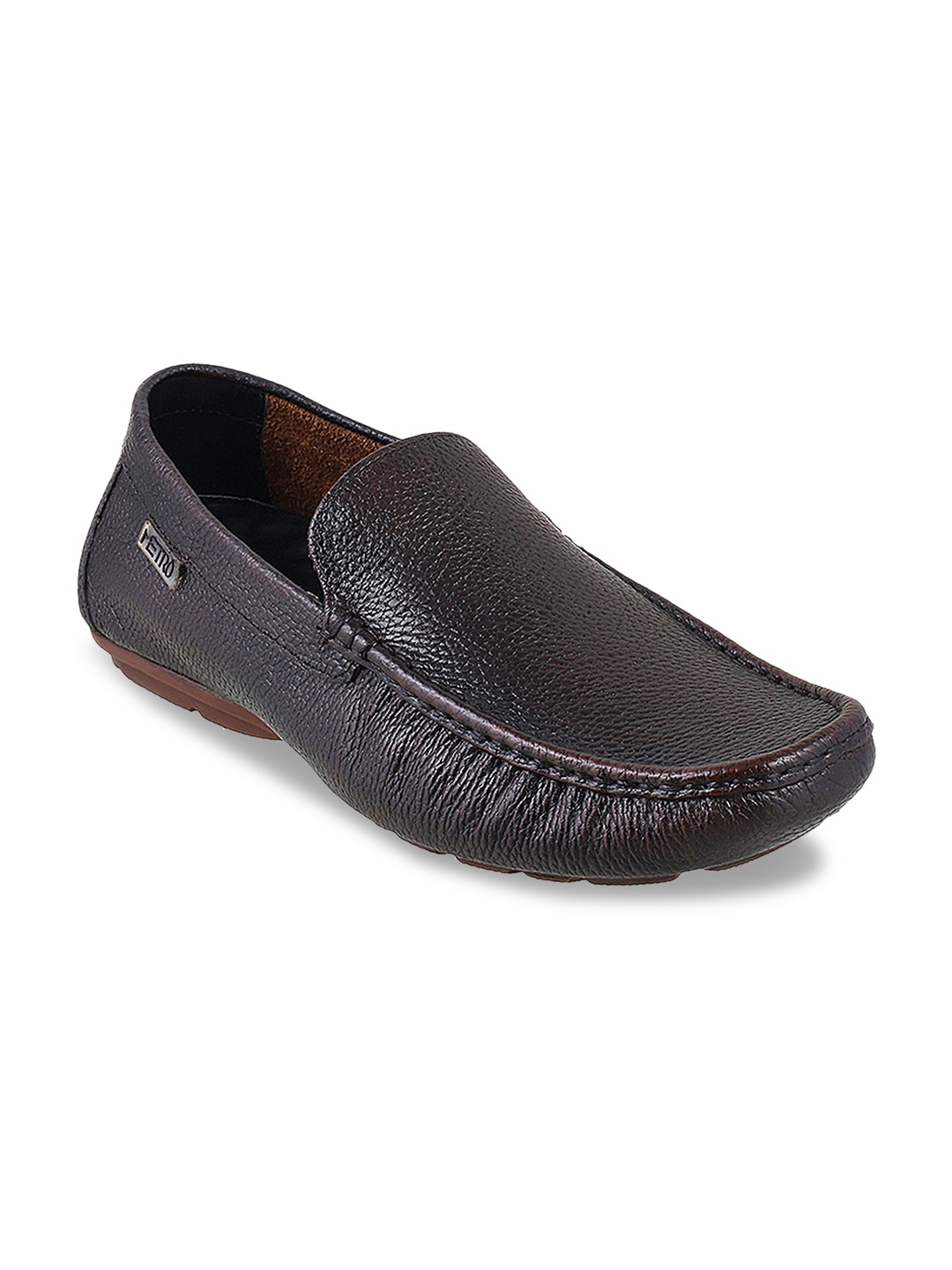 

Metro Men Brown Leather Loafers