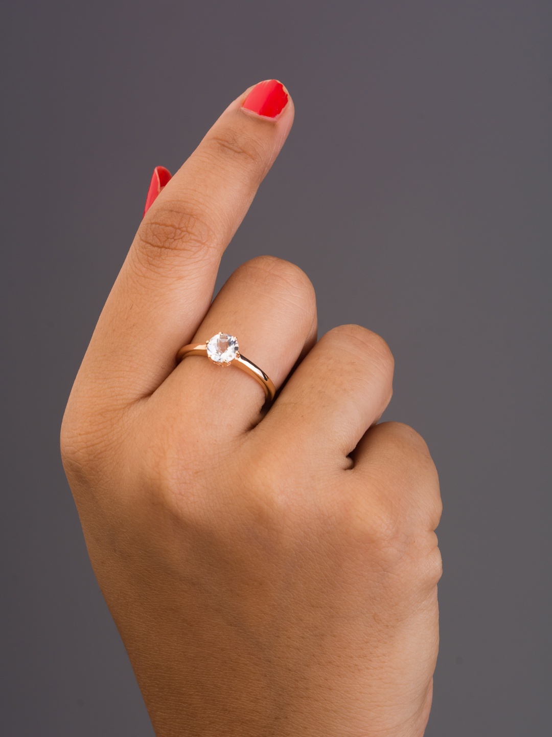 

TALISMAN Rose Gold-Plated CZ-Stones Embedded Ring