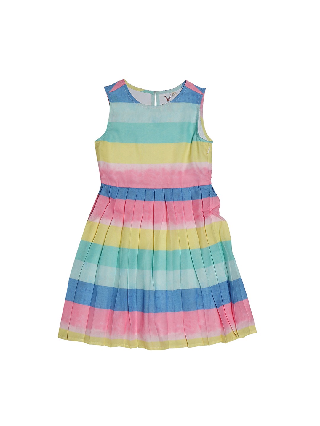 

Allen Solly Junior Girls Multicoloured Striped Fit and Flare Dress, Multi