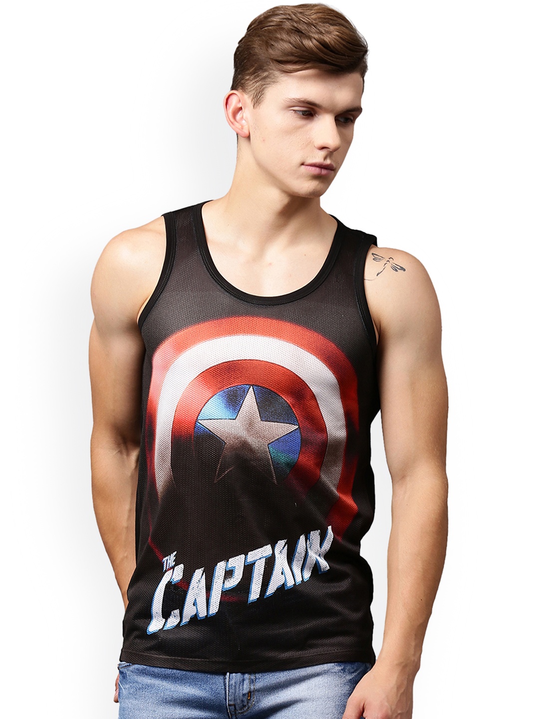 

Marvel by Wear Your Mind Men Black Printed Round Neck T-shirt