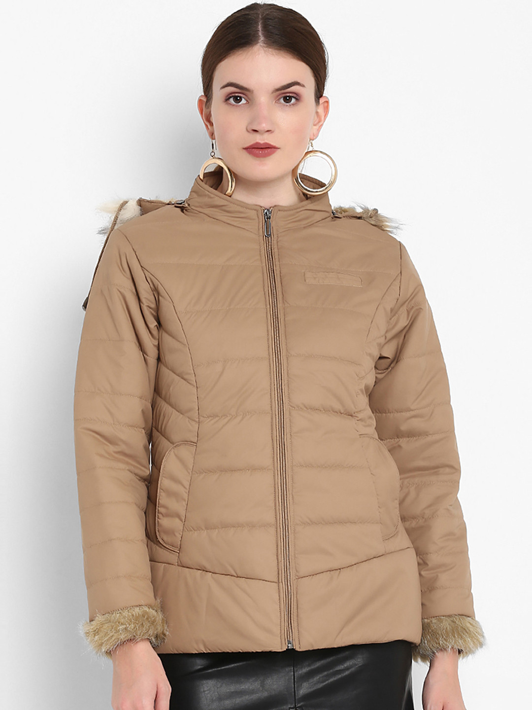 

Alsace Lorraine Paris Women Brown Solid Lightweight Puffer Jacket