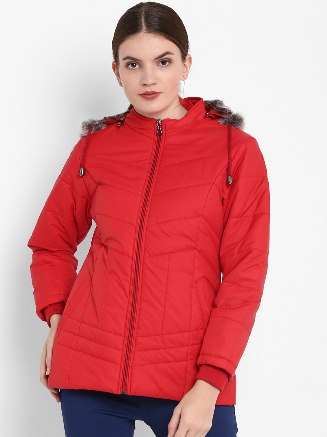 

Alsace Lorraine Paris Women Red Solid Lightweight Padded Jacket