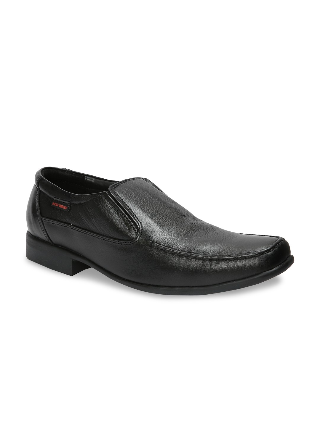 

Red Chief Men Black Solid Leather Formal Slip On Shoes