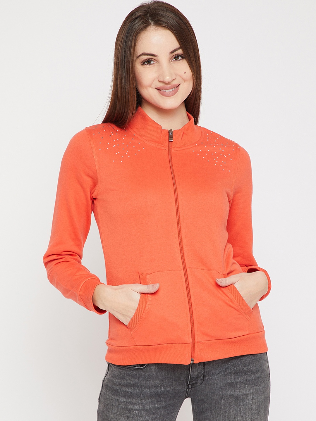 

Marie Claire Women Orange Solid Sweatshirt