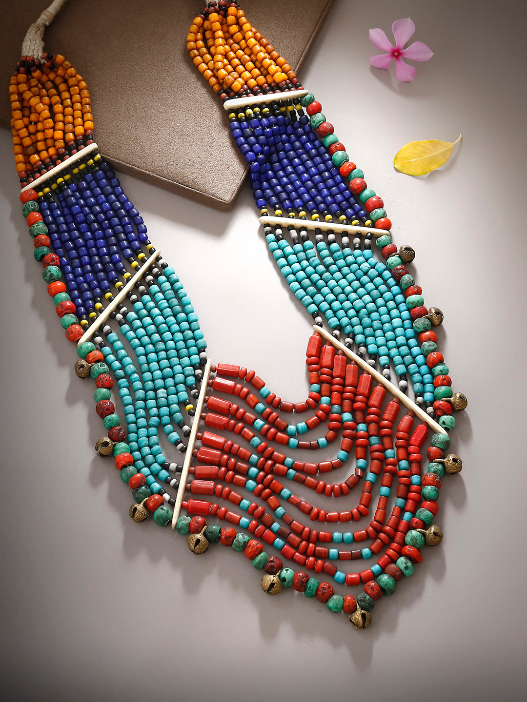 

Bamboo Tree Jewels Multicoloured Antique Necklace, Multi