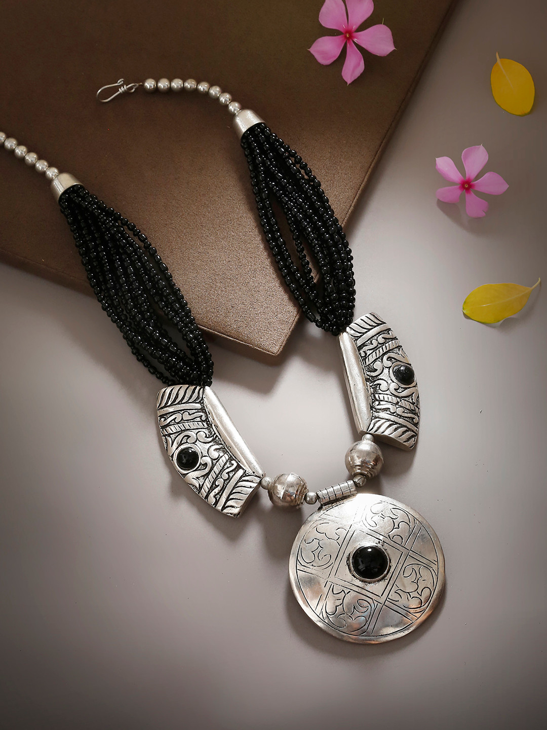 

Bamboo Tree Jewels Silver-Toned Antique Necklace