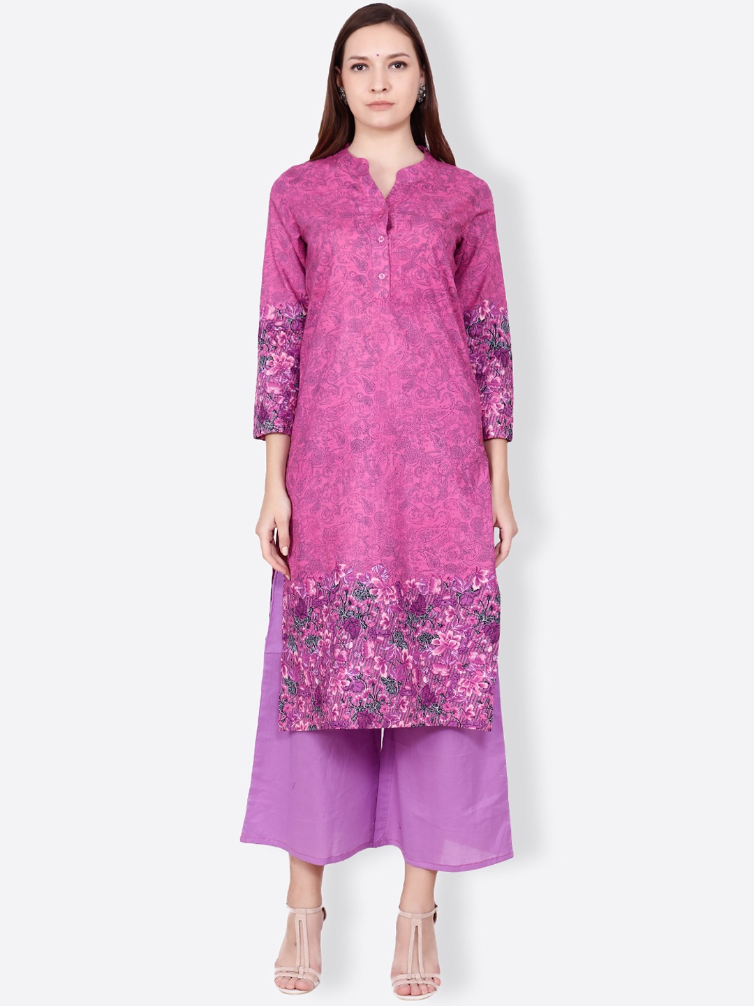 

SCORPIUS Women Purple Printed Straight Kurta