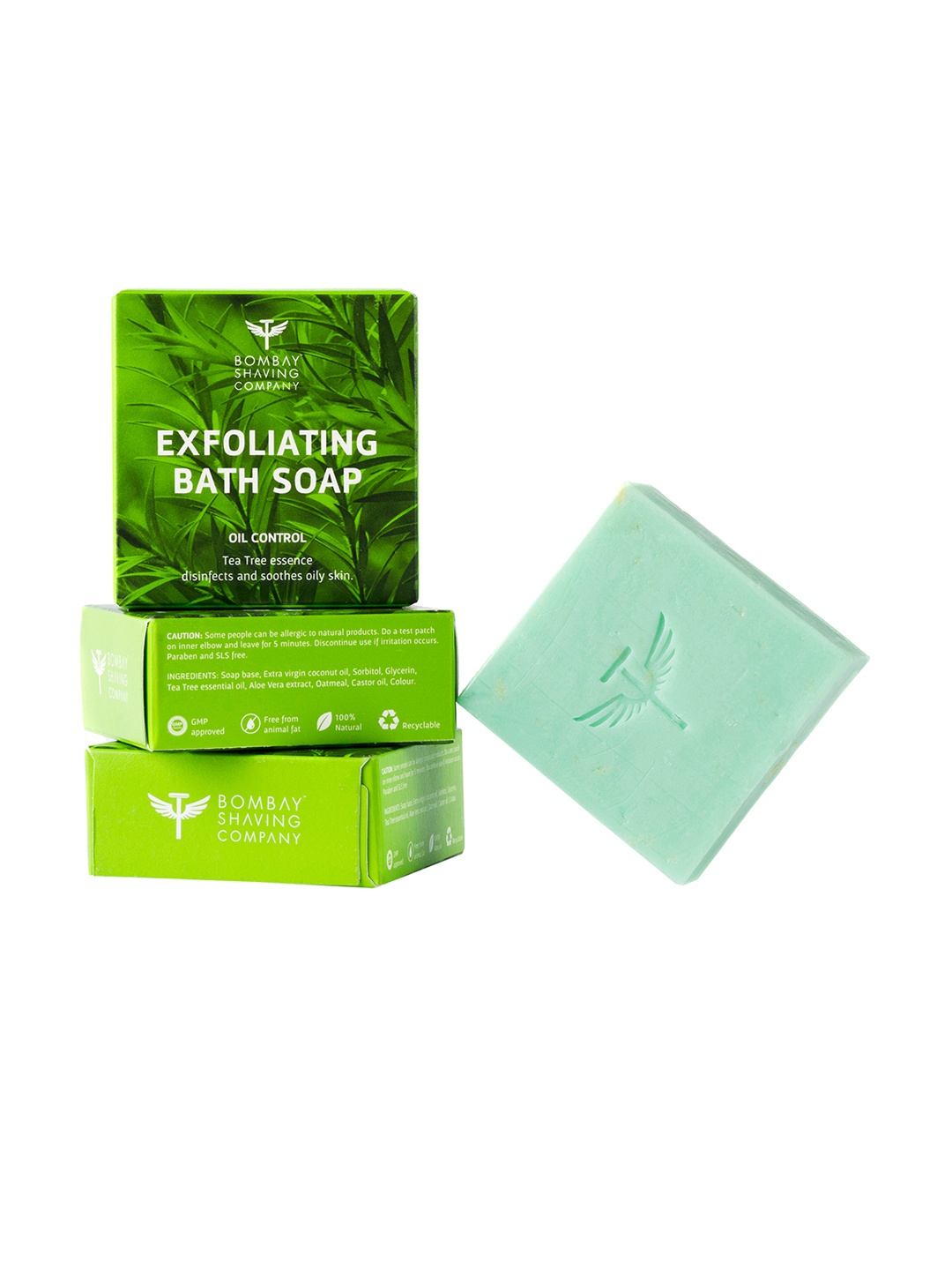 

Bombay Shaving Company Pack Of 3 Tea-Tree Control Bath Soap, Green
