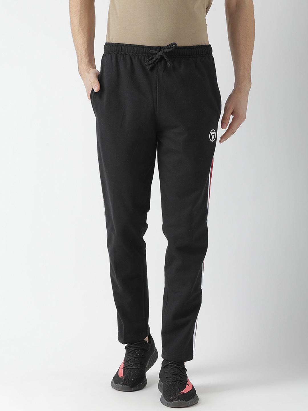 

GRIFFEL Men Black Straight-Fit Trackpant