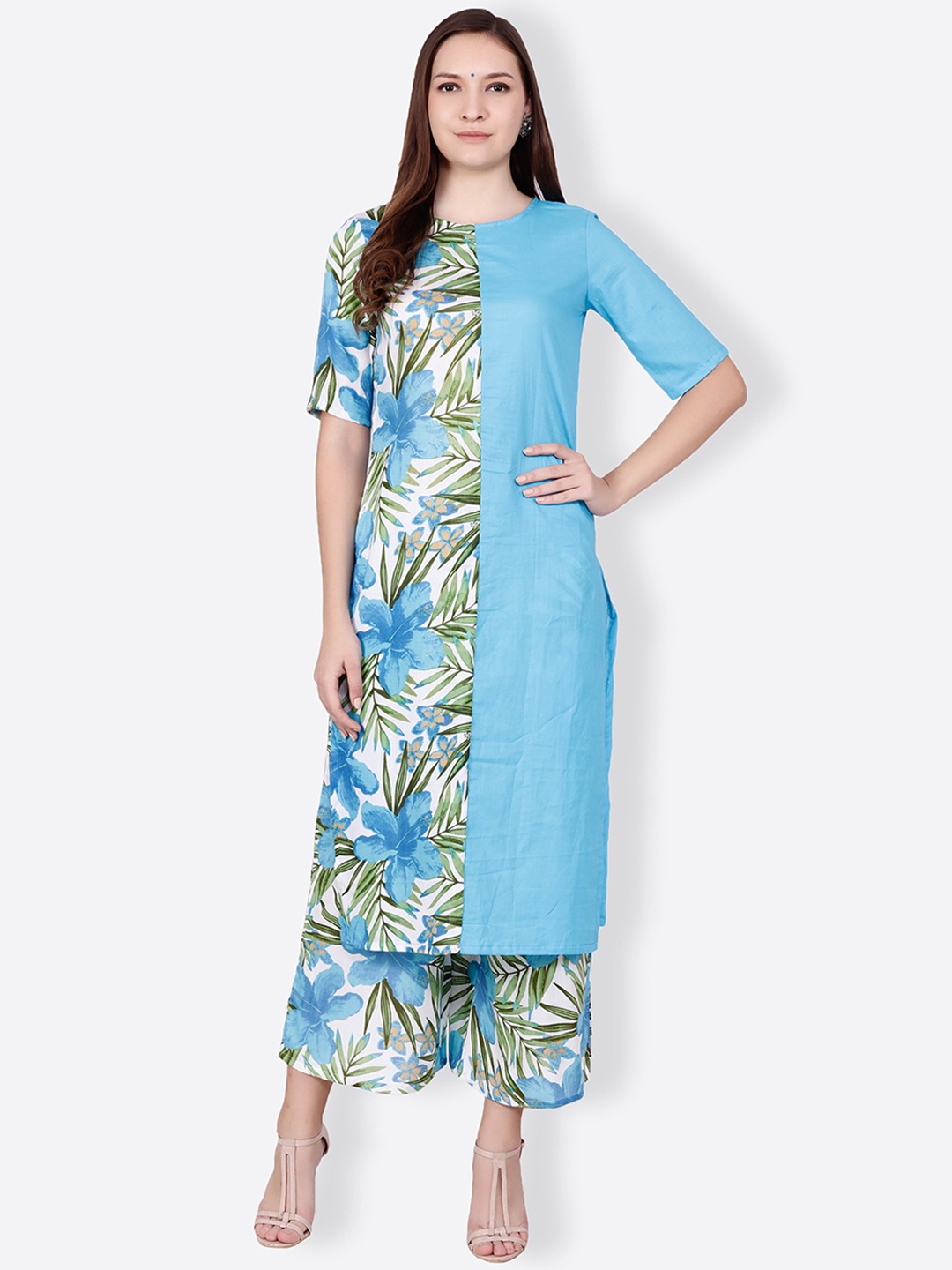

SCORPIUS Women Blue Printed Kurta Set