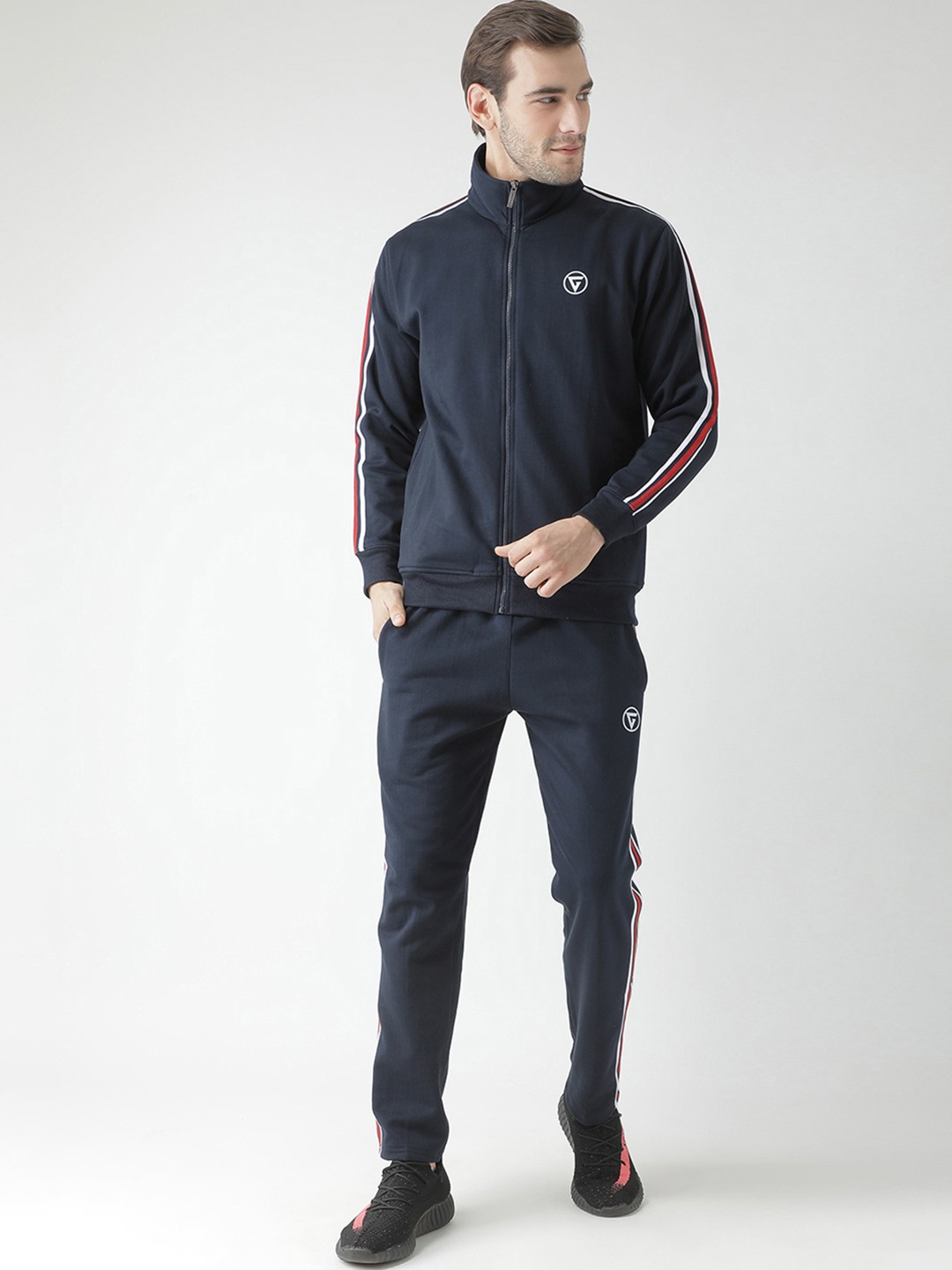 

GRIFFEL Men Navy Blue Solid Tracksuit