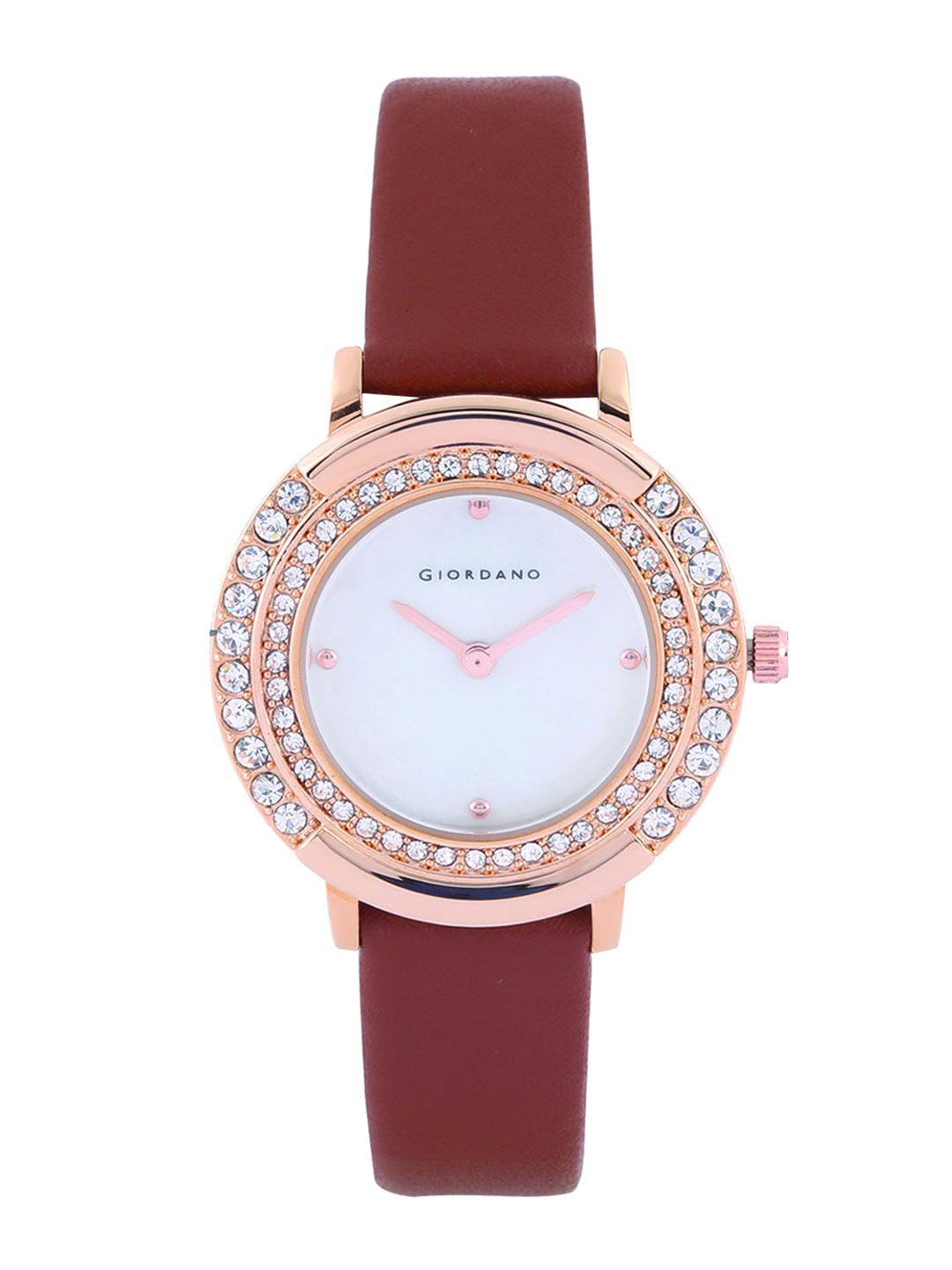 

GIORDANO Women White & Rose Gold-Toned Analogue Watch C2132-04