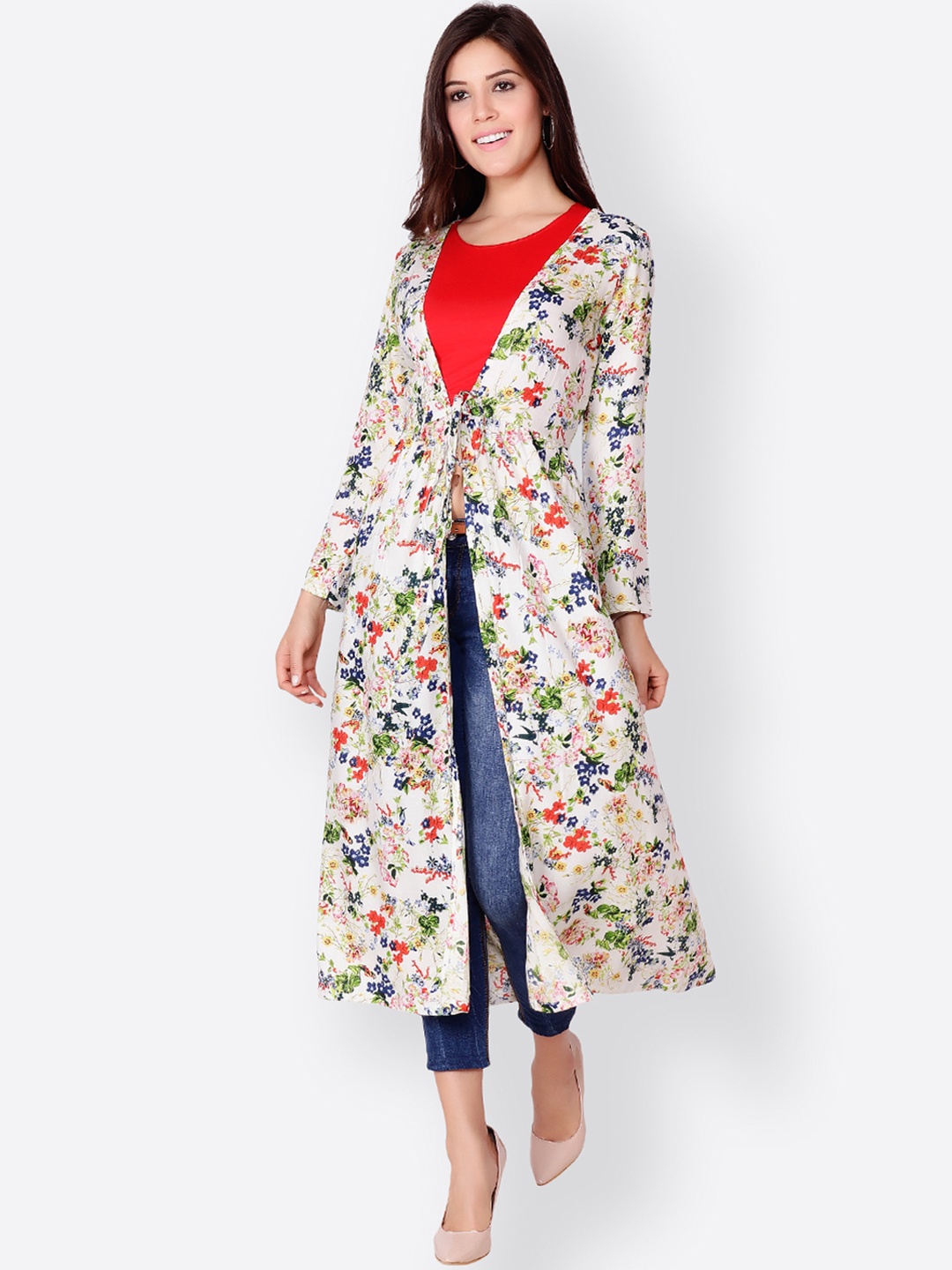 

SCORPIUS Women Multicoloured Front Open Shrug, Multi