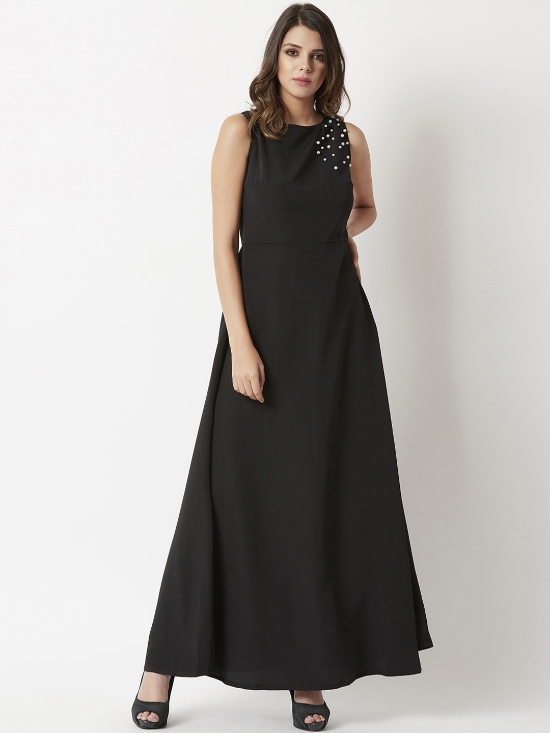 

Miss Chase Women Black Solid Maxi Dress