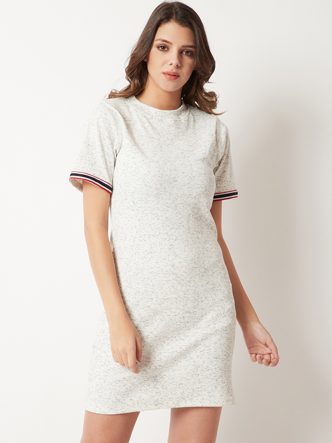 

Miss Chase Women Off-White Solid T-shirt Dress