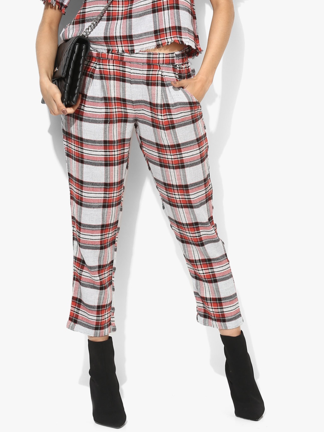 

Multicoloured Checked Coloured Pants, Multi