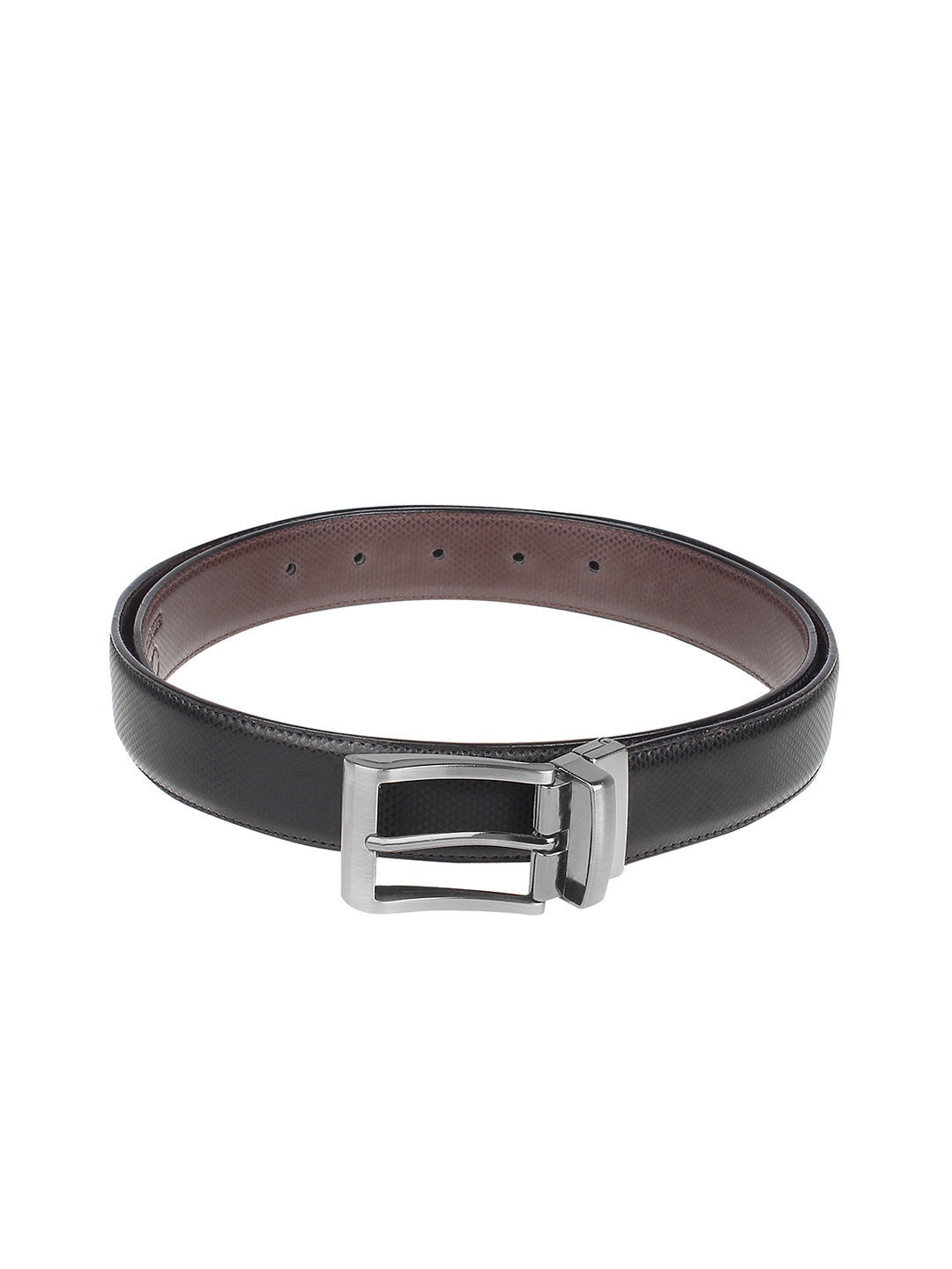 

amicraft Men Black & Brown Reversible Textured Belt
