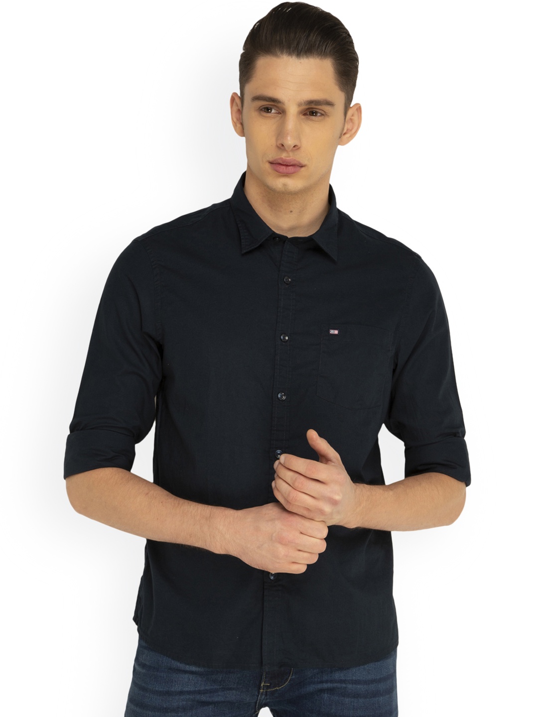 

Arrow Sport Men Black Slim Fit Solid Casual Shirt