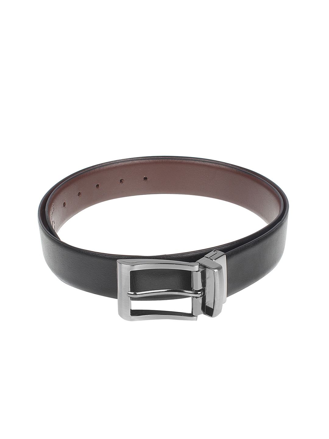 

amicraft Men Black & Brown Leather Reversible Textured Belt ACDMSH